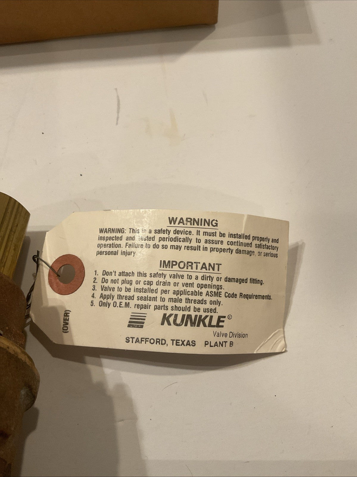 Kunkle Relief Valve 20-D01 / Set 175PSI / 3/4" / Cap 28 GPM / New in Box