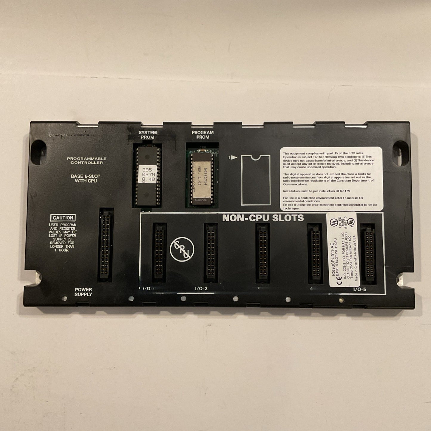 GE Fanuc Series 90-30 IC693CPU311-AE Base 5slot with IC693PWR321N 30W pwr supply