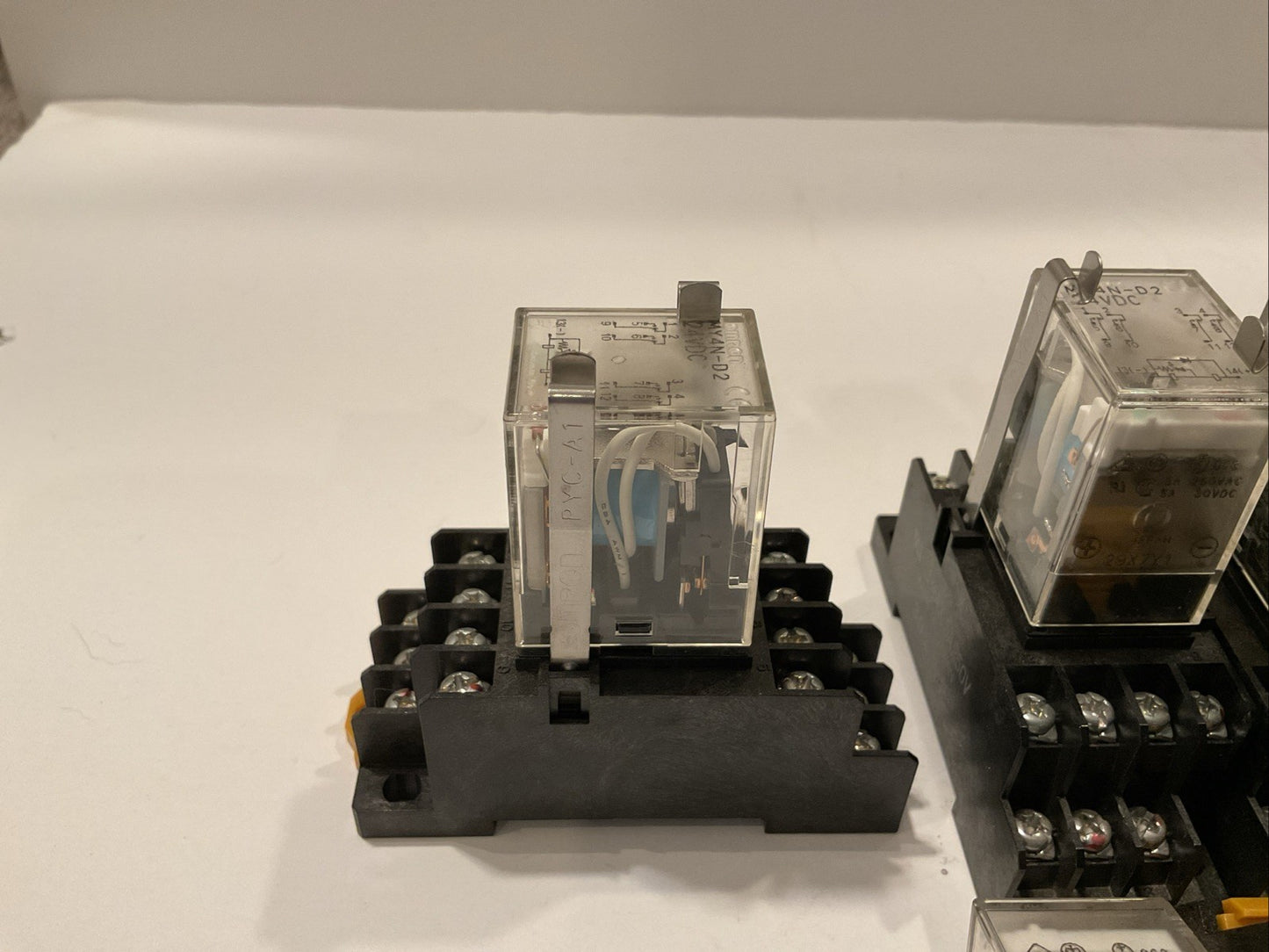 LOT of 21 - Omron MY4N-D2 Socket Relay 5A 24VDC w/Base Lot of 21