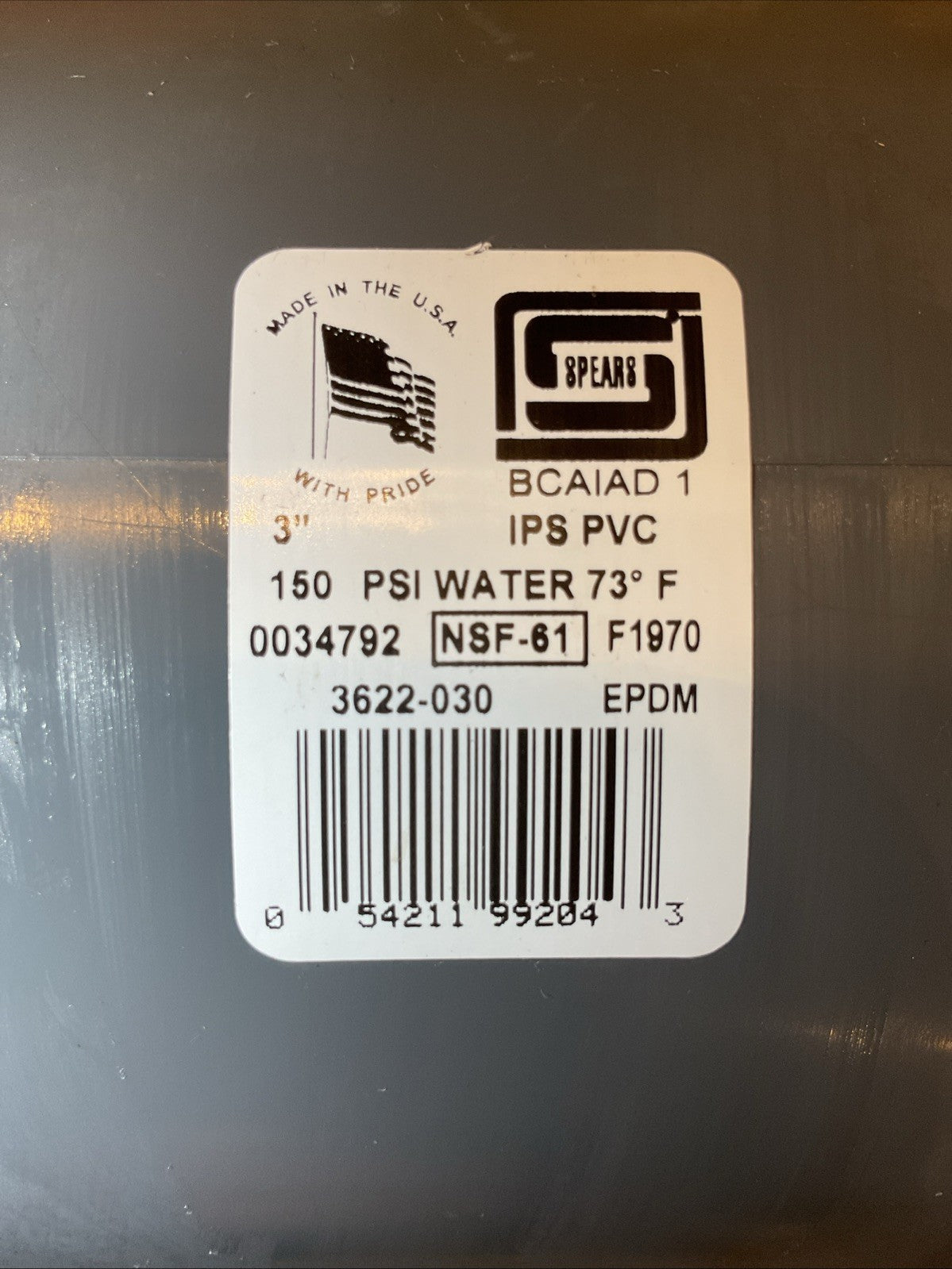 SPEARS 3622-030 3" Standard Ball Valve Socket - 150 PSI - Schedule 80 PVC