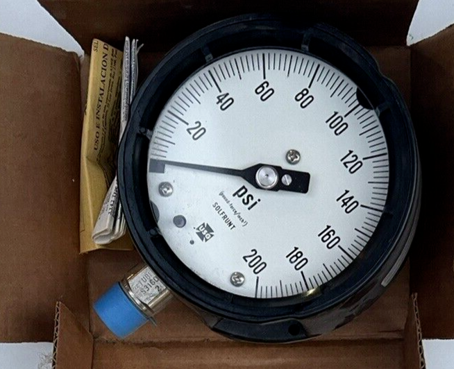USG AMETEK 150988 200 PSI 1/2" ANPT LM PRESSURE GAUGE 4 1/2