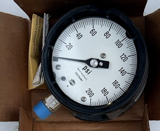 USG AMETEK 150988 200 PSI 1/2" ANPT LM PRESSURE GAUGE 4 1/2