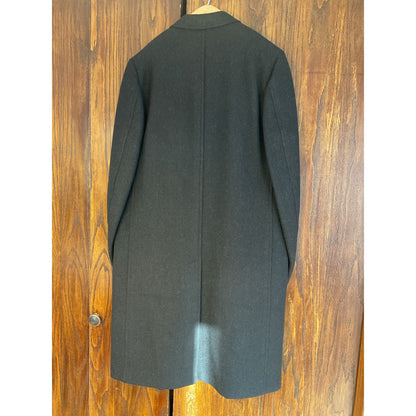 Black Tailored Wool ACWA Long Formal Button Up Outerwear Coat