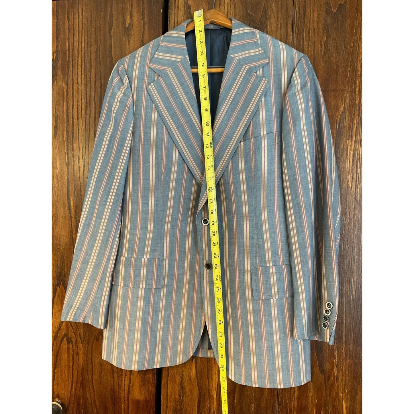 Blue, Red, and Yellow Striped Suit Sport Coat - 1972