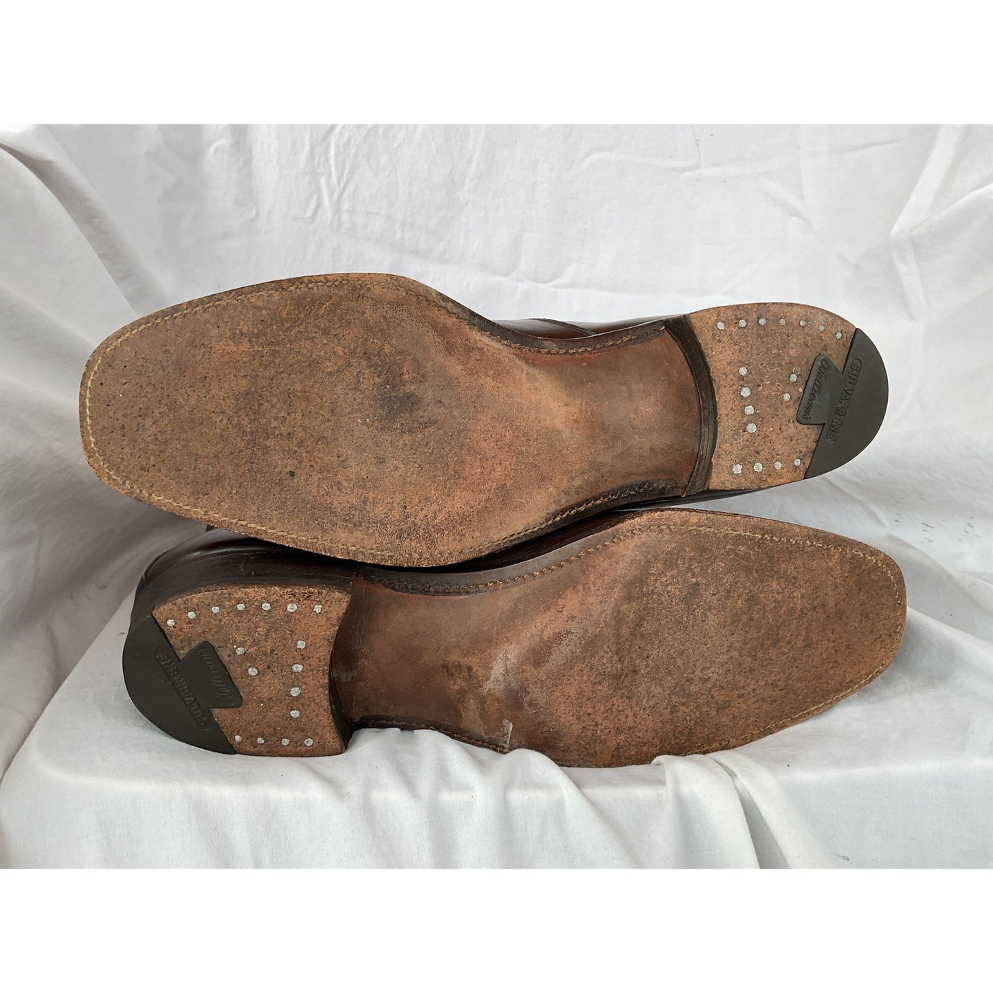 Vintage Young Quinlan Co. Brown Leather Riding Boots Zip Up Size 10 Calf Height