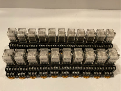 LOT of 21 - Omron MY4N-D2 Socket Relay  5A 24VDC w/Base  Lot of 21