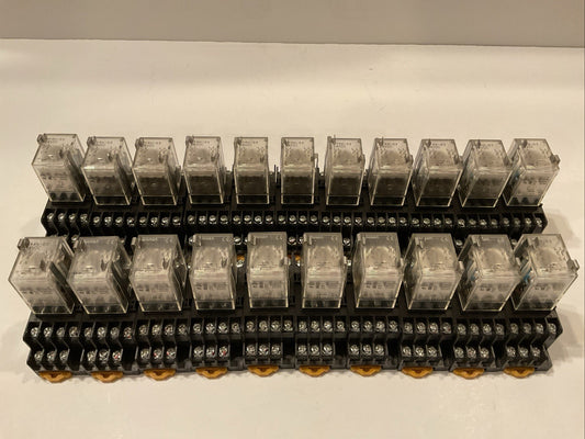LOT of 21 - Omron MY4N-D2 Socket Relay  5A 24VDC w/Base  Lot of 21