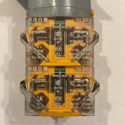 EAO E-Stop Push Button Assembly with (2) 704.900.5 contacts