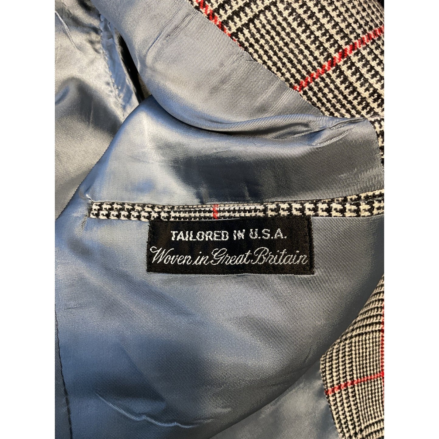 Red and Houndstooth Plaid Wool Suit Set