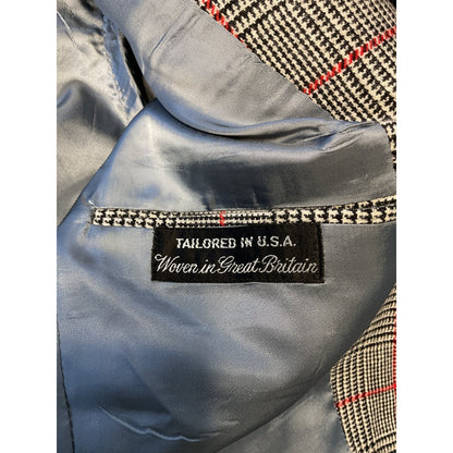 Red and Houndstooth Plaid Wool Suit Set