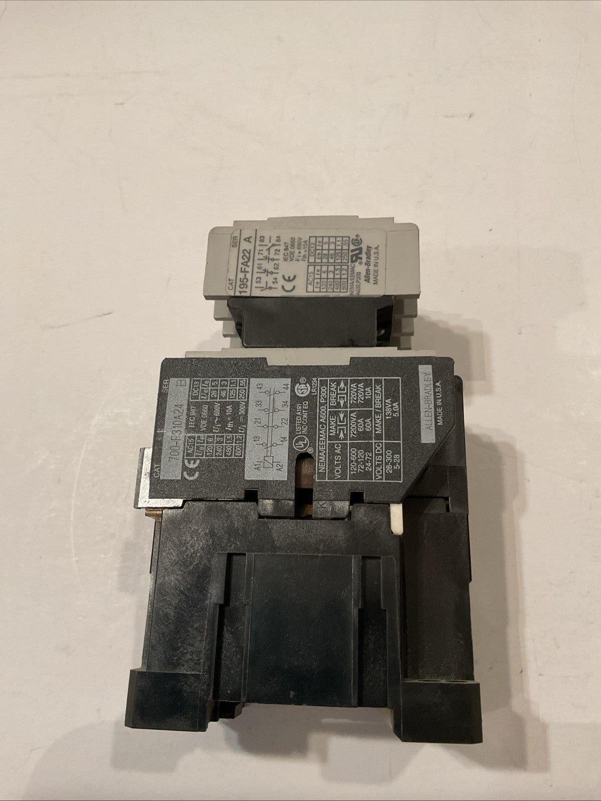 Allen Bradley 700-F310A24 Relay 700F310A24 Series B With 195-FA22 Series A