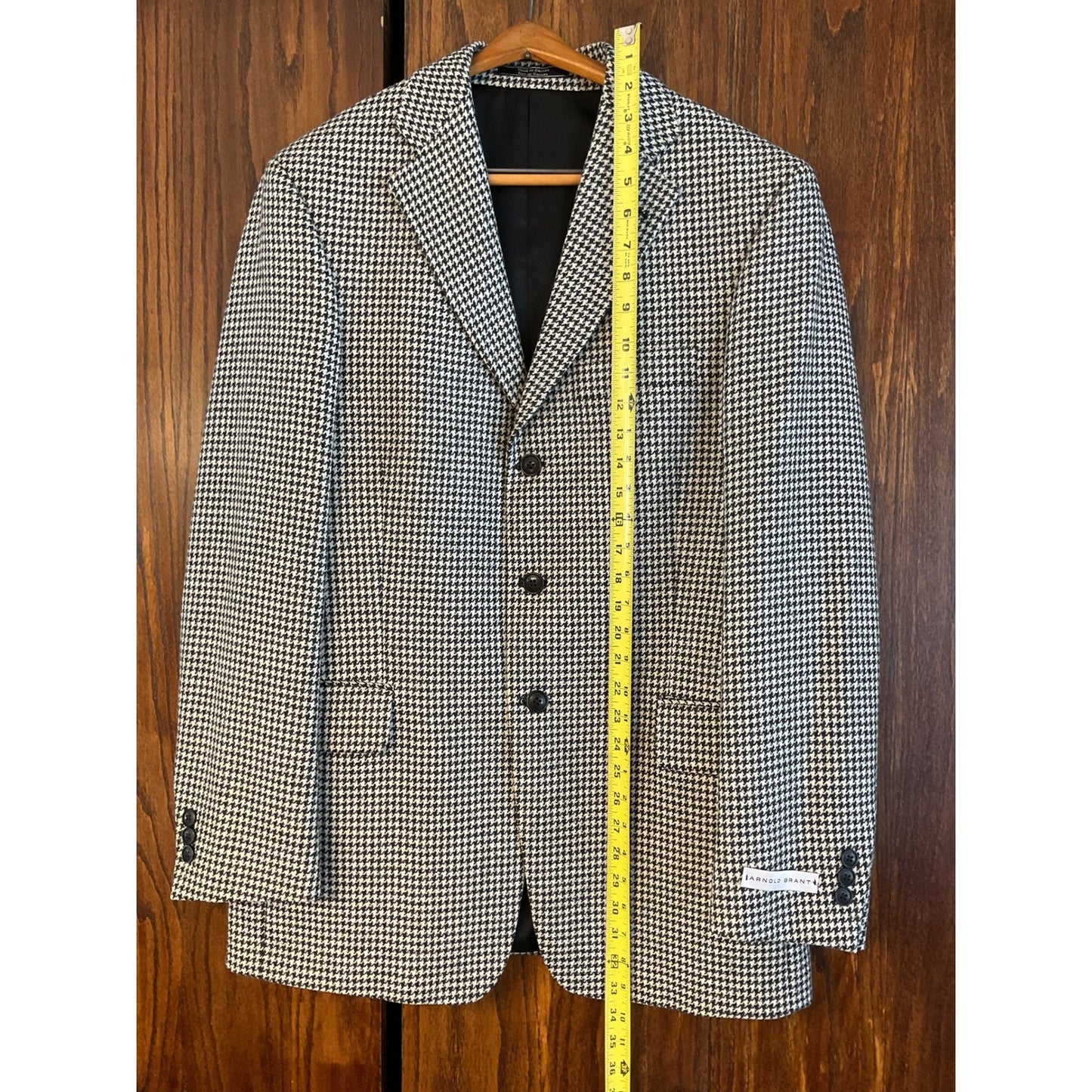 New size 40 Arnold Brandt Houndstooth Wool Suit Coat