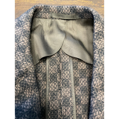 Brown Checkered Outdoor Wool Coat Size 40 Long