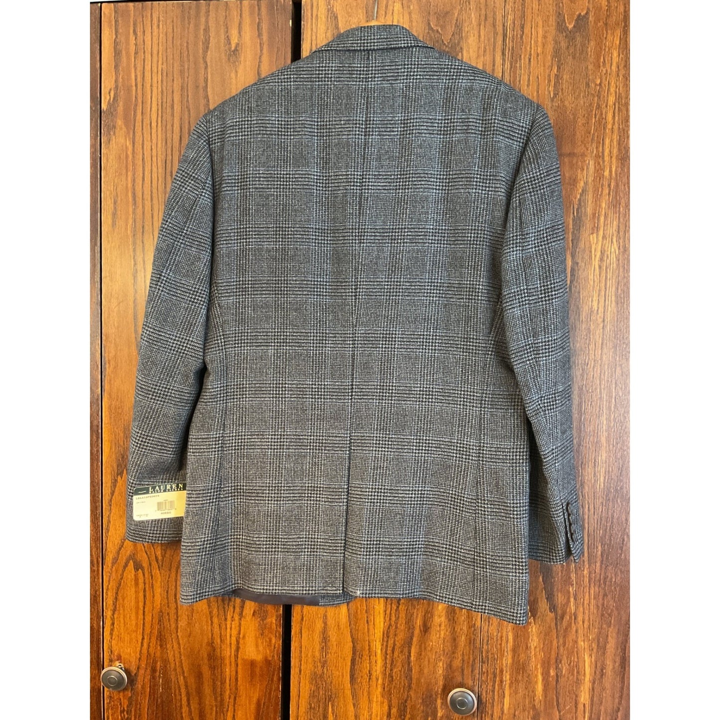 New With Tags Ralph Lauren, Pure Wool Blue and Black Plaid Blazer