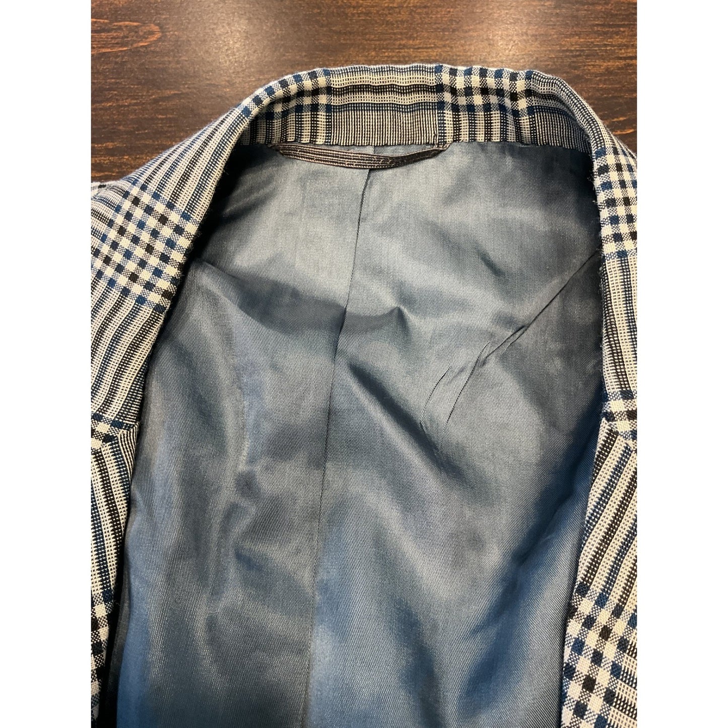 Blue and Gray plaid Sport Coat - 1970