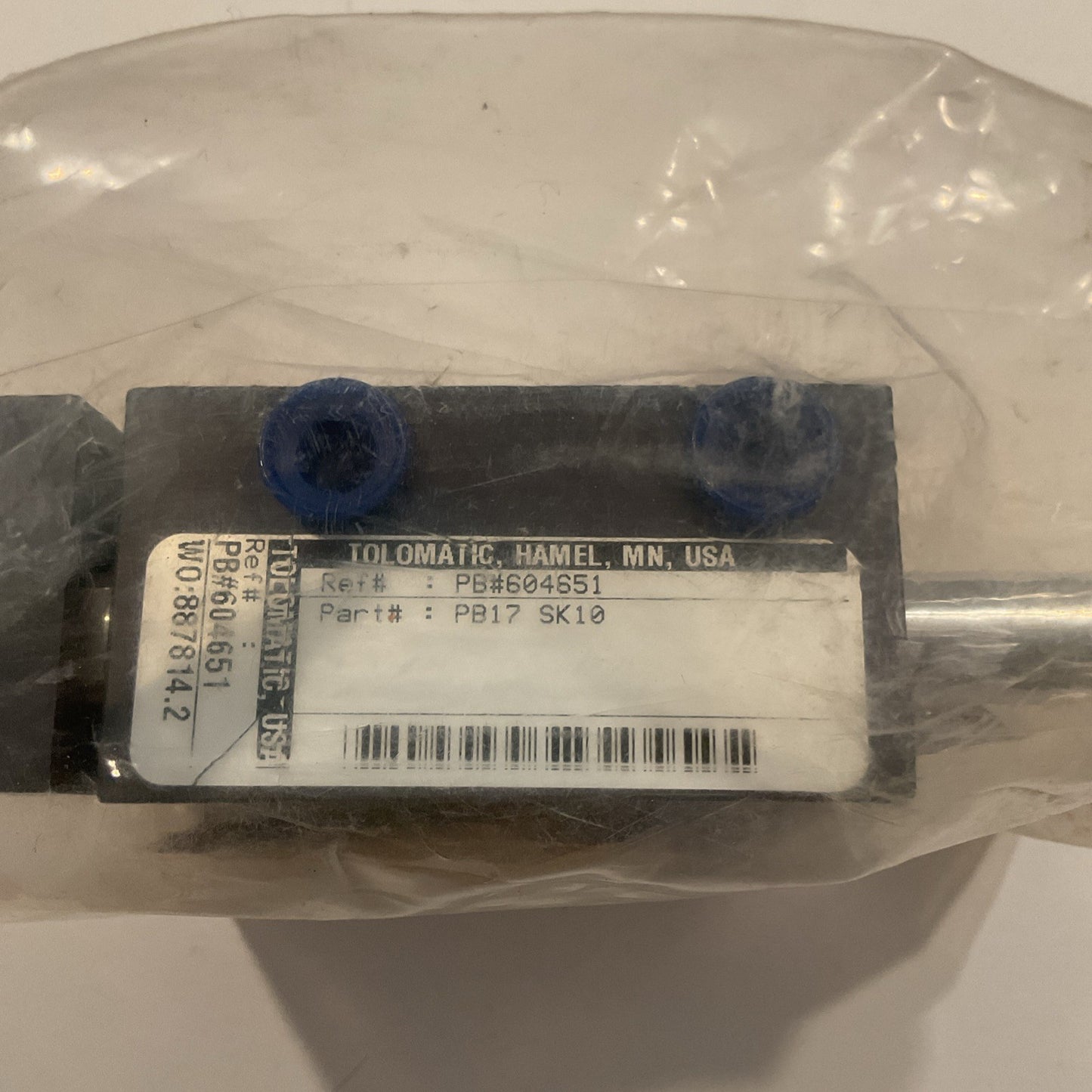 Tolomatic PB17 SK10 Guided Pnuematic Cylinder New  W581845 Ref# PB604651