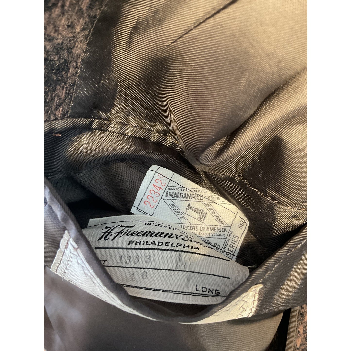 Brown Checkered Outdoor Wool Coat Size 40 Long