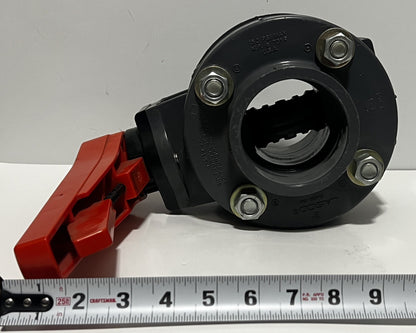 Georg Fischer Type 367 3" PVC-U Manual Butterfly Valve PN10 d90DN80 w/ Flanges