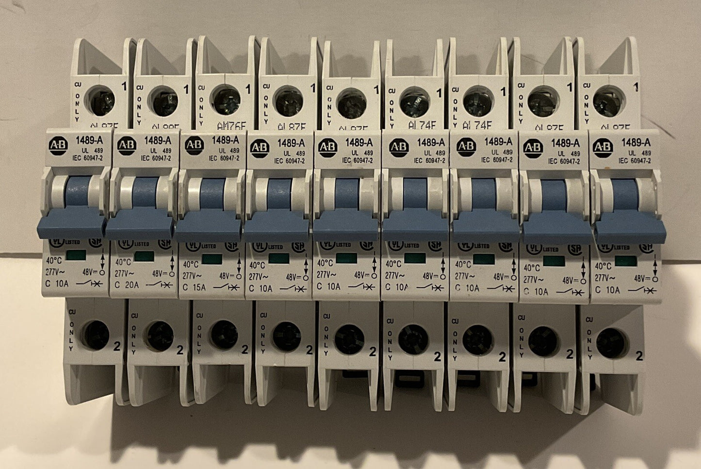9x Allen-Bradley 1489-A1C100 Series A 10Amp Circuit Breaker