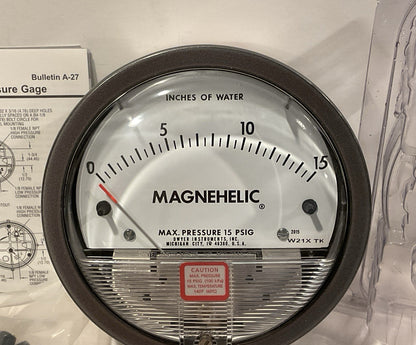 Dwyer W21X TK Magnehelic Pressure Gauge 15 PSIG