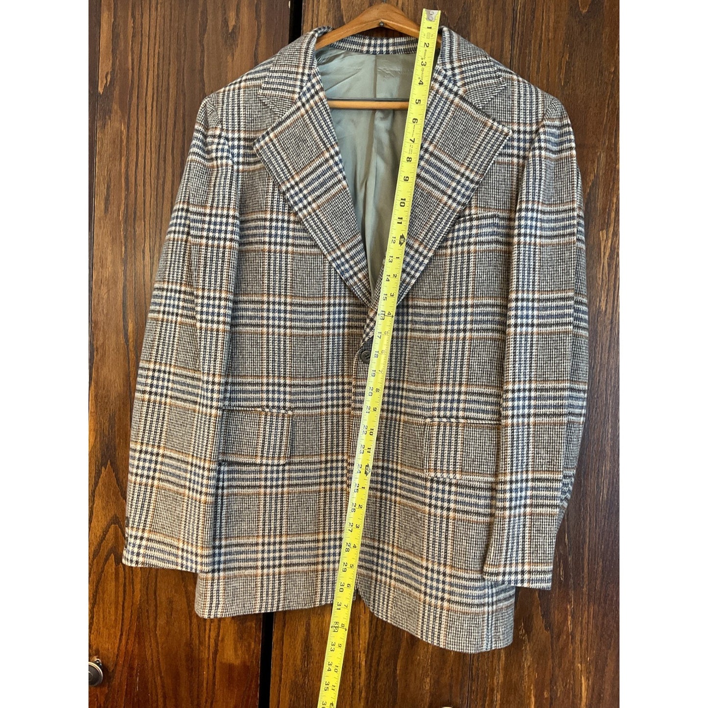 Tan and Blue Plaid Blazer