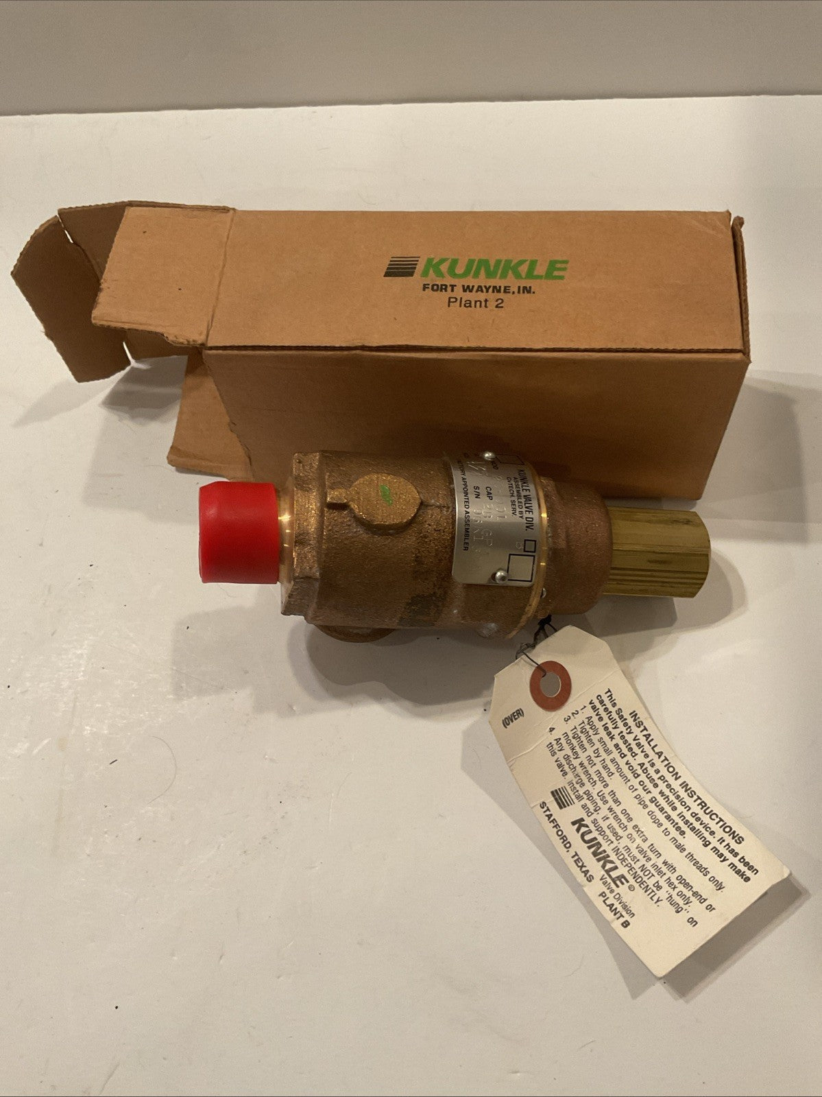 Kunkle Relief Valve 20-D01 / Set 175PSI / 3/4" / Cap 28 GPM  / New in Box