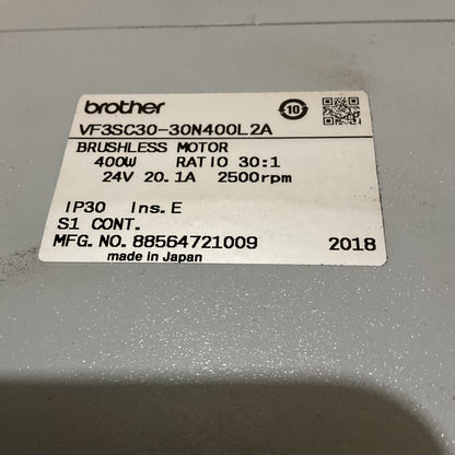 Brother Brushless DC Gearmotor VF3SC30-30N400L2A 88564721009 24DC, 2,500RPM 400W