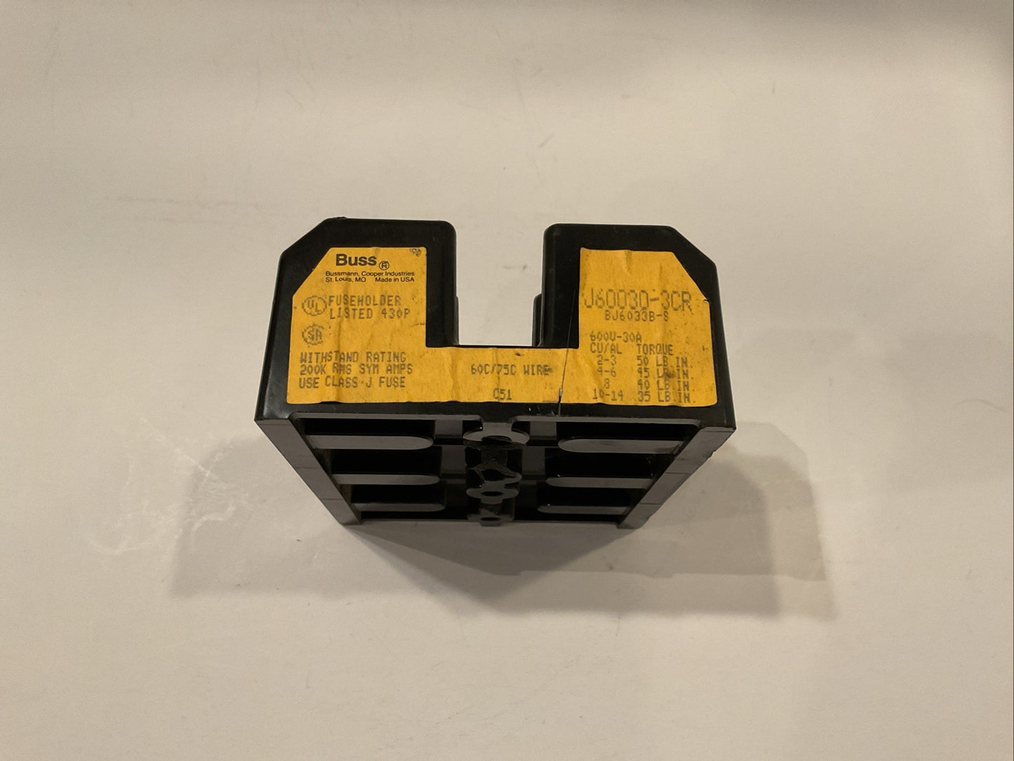 Buss J60060-3CR 3 Pole Fuse Holder 600 V 30 Amp  / BJ6033B-S  30A