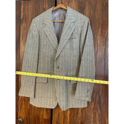 100% Pure Wool Brown, Green, and Red Plaid Sport Coat