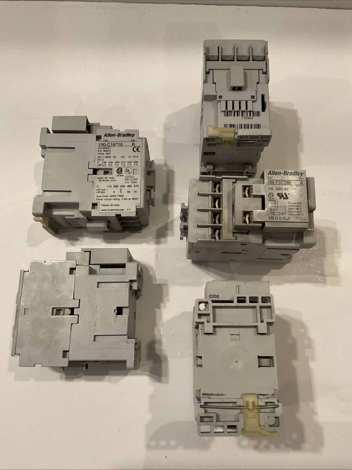 QTY (5) ALLEN-BRADLEY 100-C16*10 CONTACTOR /  100-C16*10 SER B