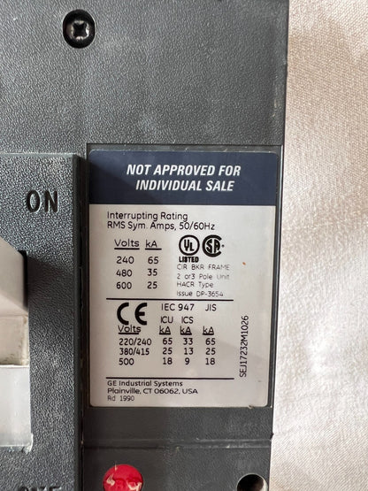 GE SGHA36AT0400 400A Circuit Breaker 3P SRPG400A400 Untested
