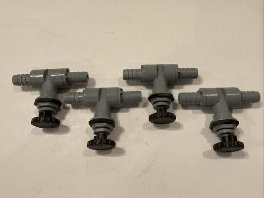 QTY 4 - Specialty MFG. CO. #7031690 1/2” PVC Pipe Inline Needle Valve EPDM Seal
