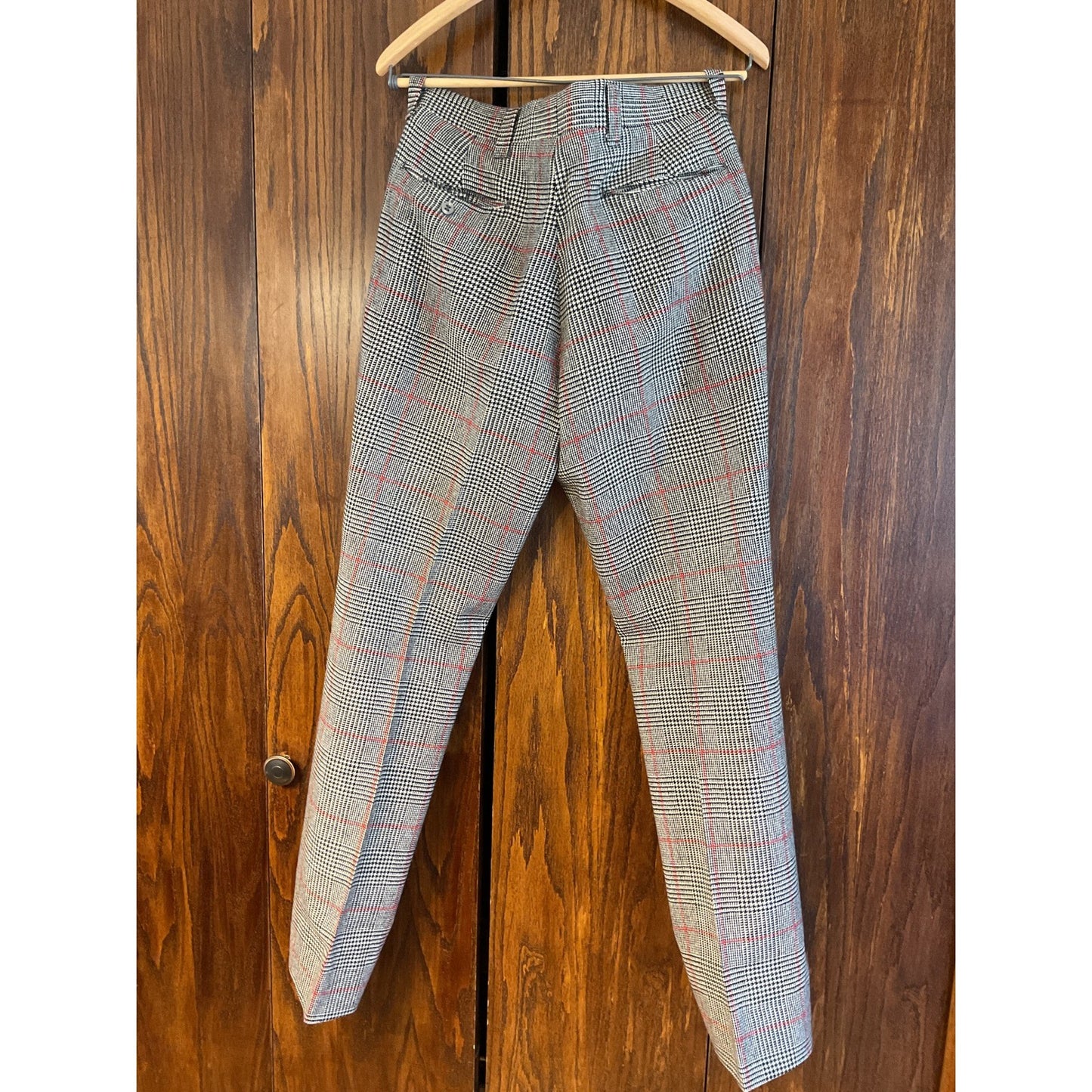 Red and Houndstooth Plaid Wool Suit Set