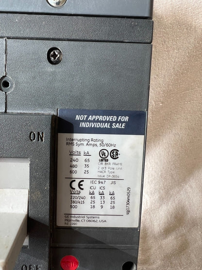 GE SGHA36AT0400 300/400A Circuit Breaker 3P SRPG400A300 Untested