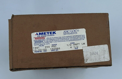 USG AMETEK 150988 200 PSI 1/2" ANPT LM PRESSURE GAUGE 4 1/2