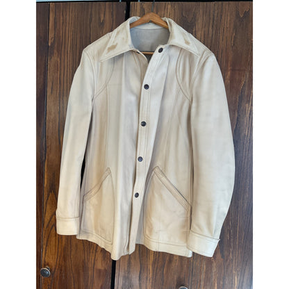 Reversible Tan Leather Huc of Sweden Coat - Size 44