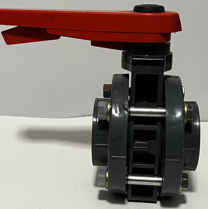 Georg Fischer Type 367 3" PVC-U Manual Butterfly Valve PN10 d90DN80 w/ Flanges