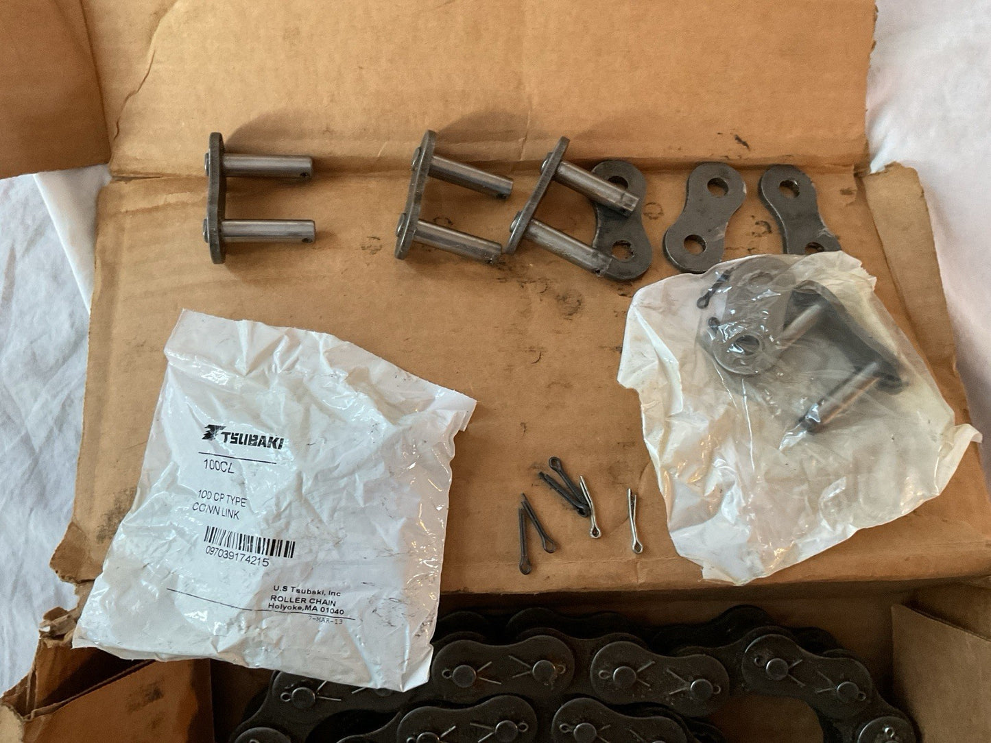 20+ links - Tsubaki RS100RIV Roller Chain &  100CL - 100CP TYPE CONN LINK