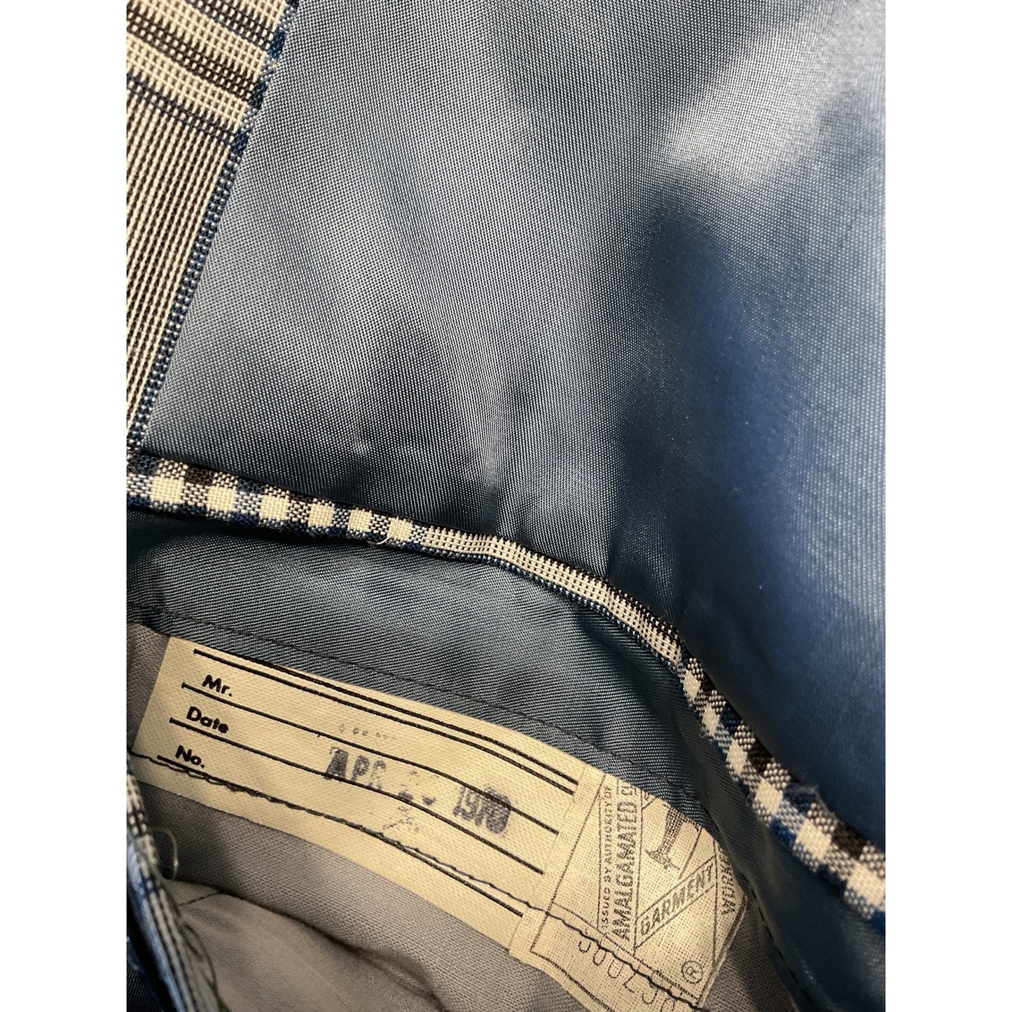 Blue and Gray plaid Sport Coat - 1970