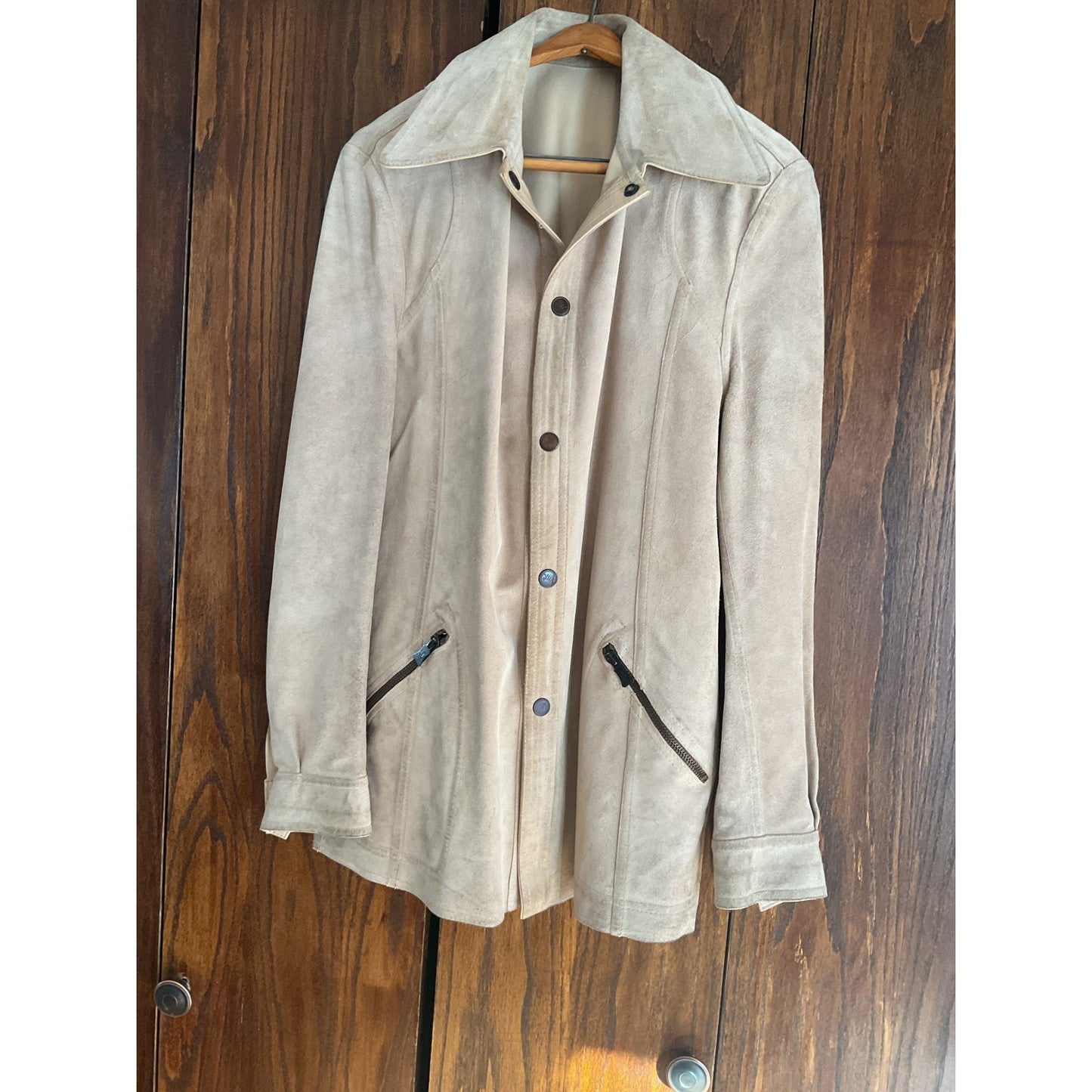 Reversible Tan Leather Huc of Sweden Coat - Size 44