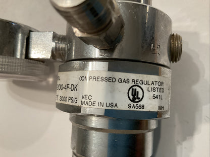 OSC #HPL500-200-4F-DK GAS COMPRESSED REGULATOR 3000 PSIG