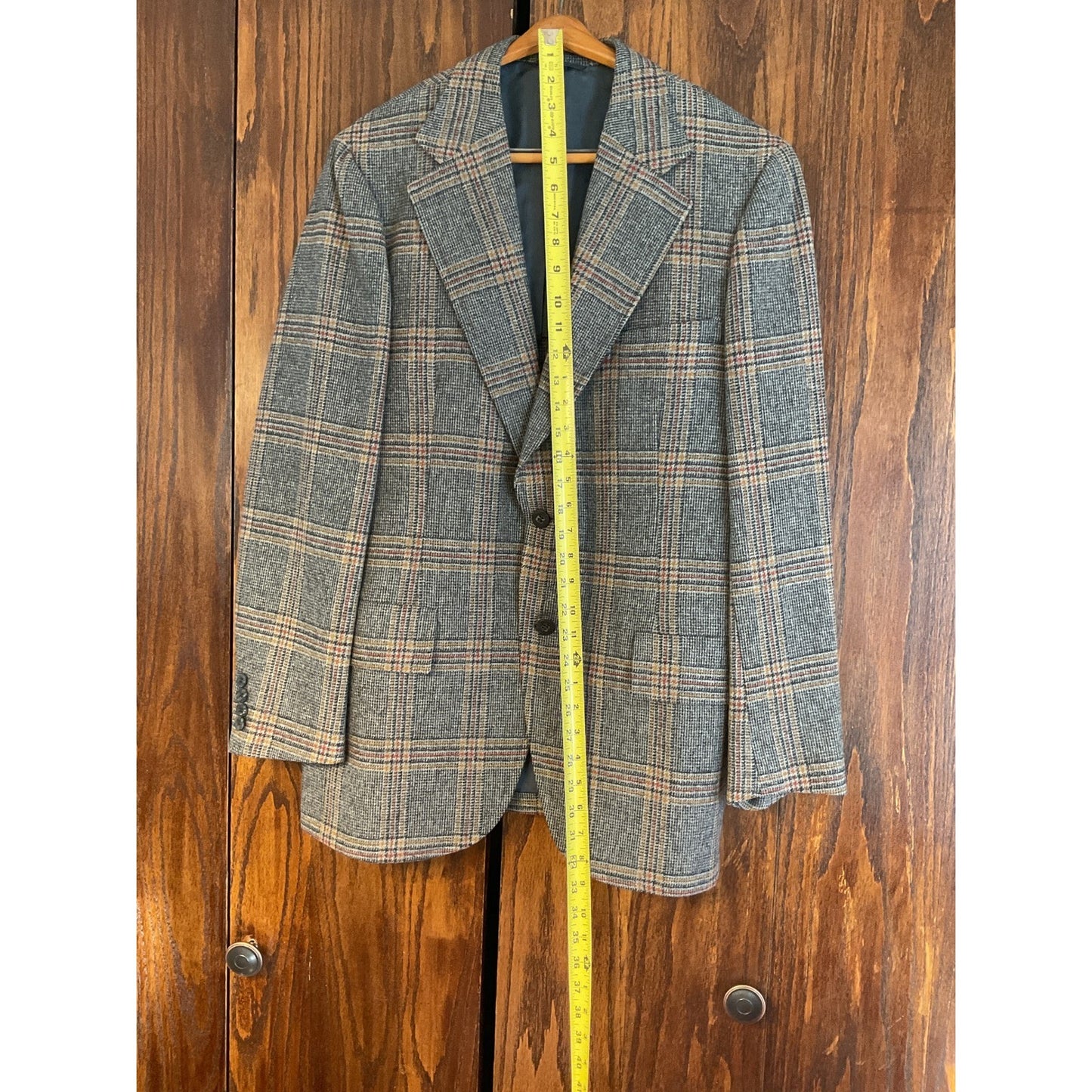 Gray, Yellow, and Orange Glen Plaid Wool Sport Coat