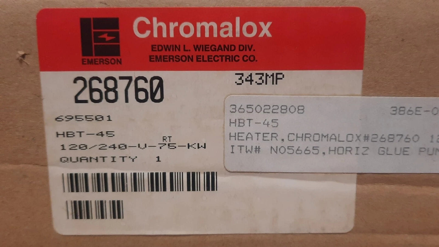 CHROMALOX  #268760, HBT-45, 343MPTUBULAR BAND HEATER (120/240V, 75KW)
