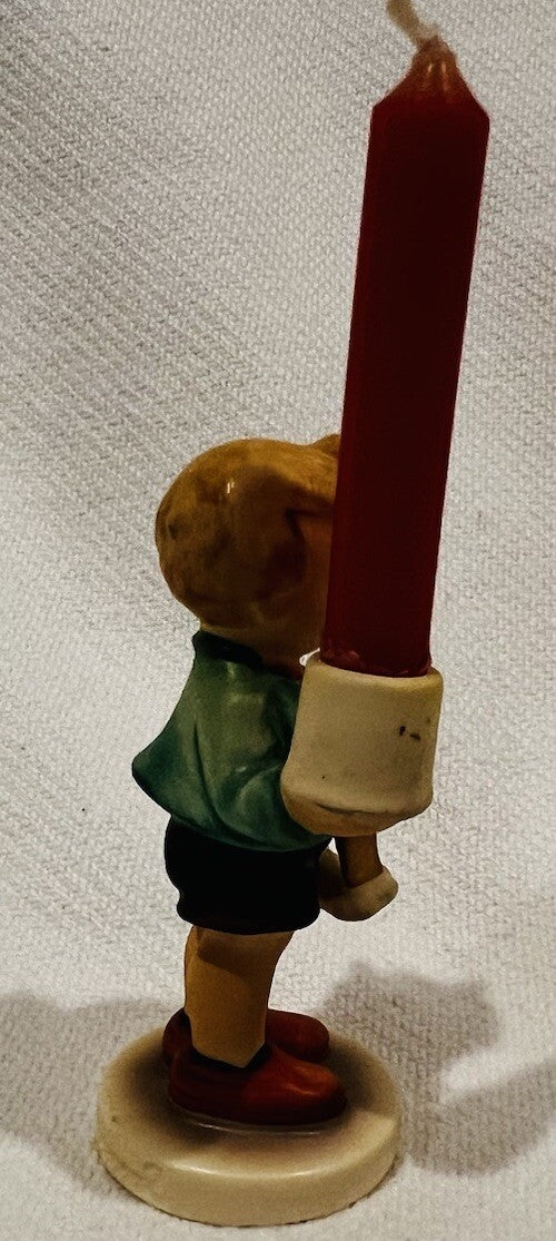 Goebel Hummel Boy Figure with Candle Horse 117 Trademark W. Germany