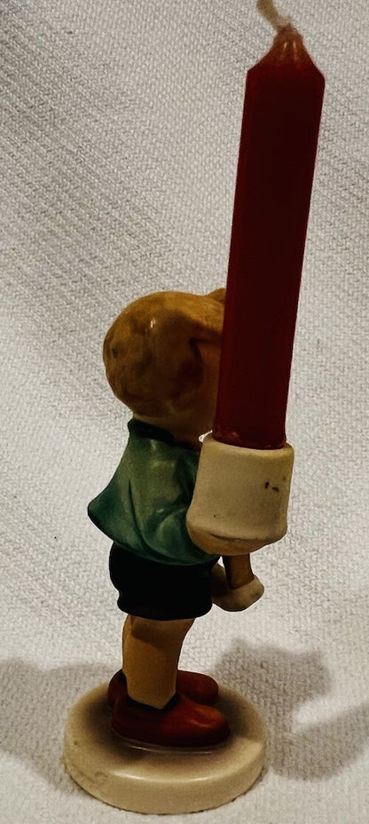 Goebel Hummel Boy Figure with Candle Horse 117 Trademark W. Germany