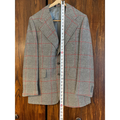 Red and Houndstooth Plaid Wool Suit Set