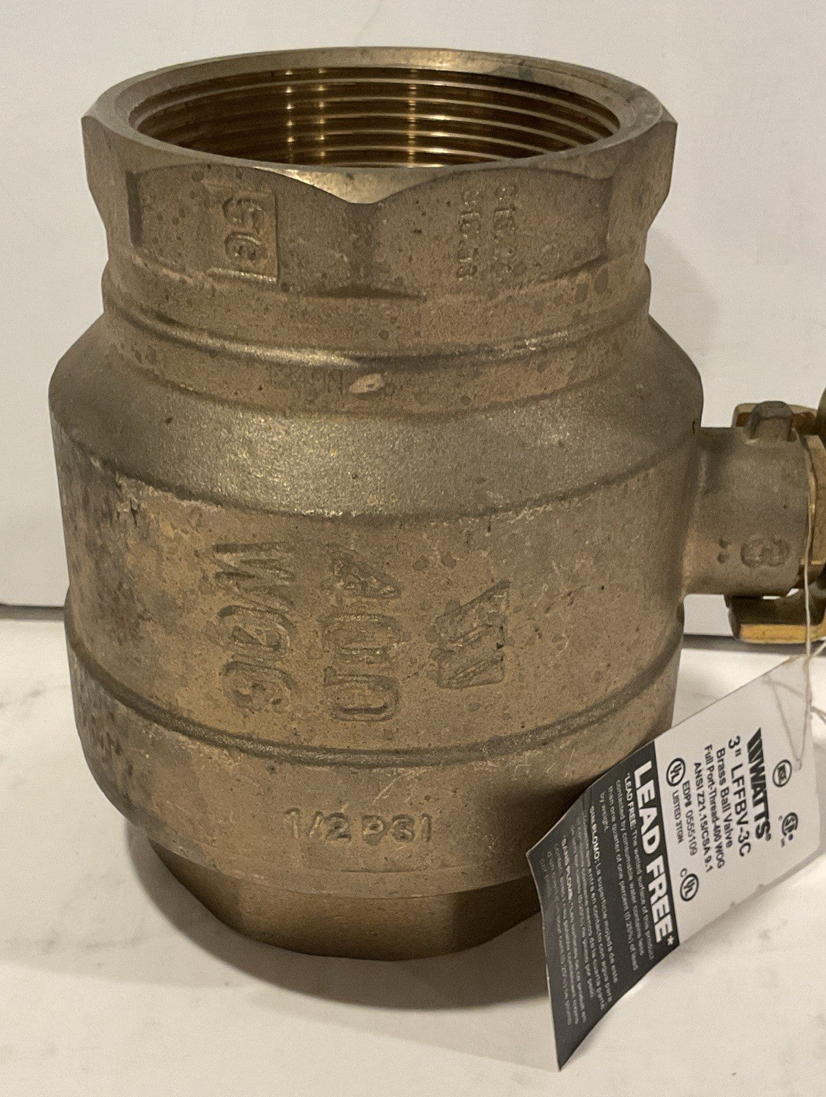 Watts Full Port 3" Threaded Ball Valve LF-FBV-3C Brass
