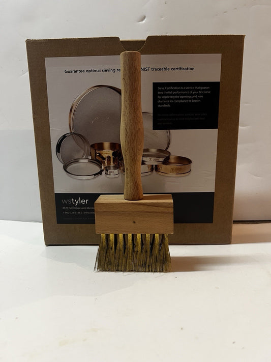 W.S. Tyler 8576 Sieve Brush for 100 Mesh Sieves and Coarser, Brass Bristle