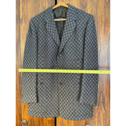 Brown Checkered Outdoor Wool Coat Size 40 Long