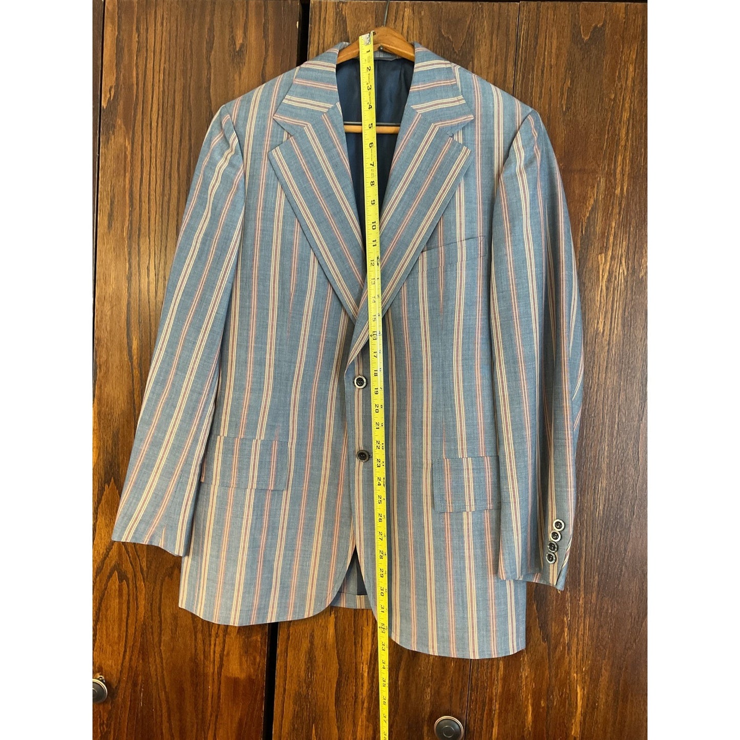Blue, Red, and Yellow Striped Suit Sport Coat - 1972